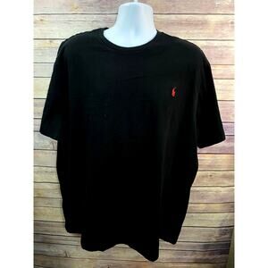Polo Ralph Lauren Men’s Black T-Shirt M Red Pony Logo 100% Cotton